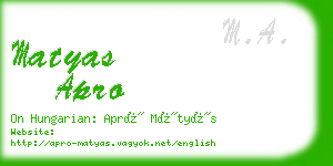 matyas apro business card